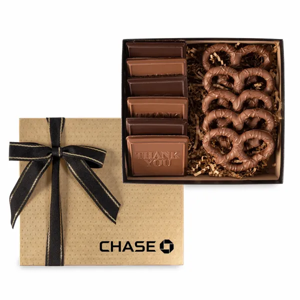 6 Piece Cookie Gift Box with Chocolate Pretzels - Imprint Now