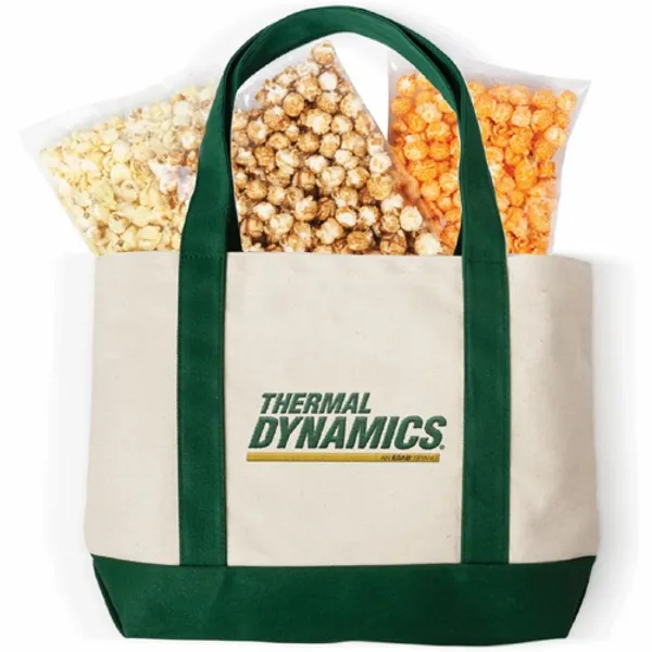 Snack On The Beach Embroidered Canvas Boat Tote Gift Set - Imprint Now