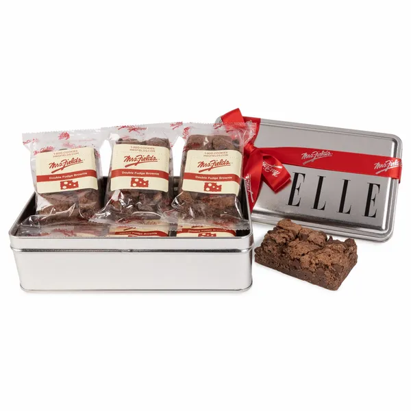 Mrs. Fields® Double Chocolate Fudge Brownie Tin- 6 pack - Imprint Now