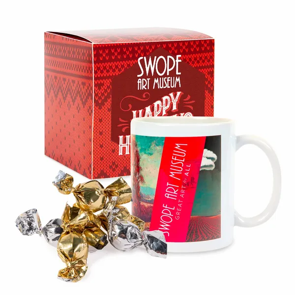 Warm Holiday Wishes Full Color Mug with Truffles in Gift Box - Imprint Now