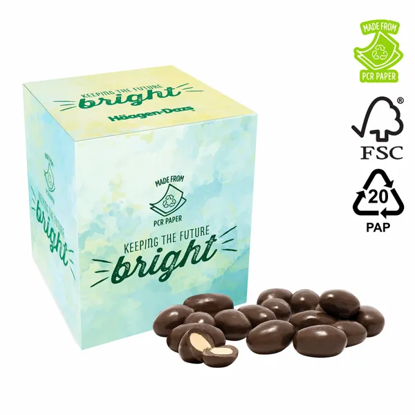 ECO-Box, PCR & Full Color, Dark Chocolate Almonds - Imprint Now