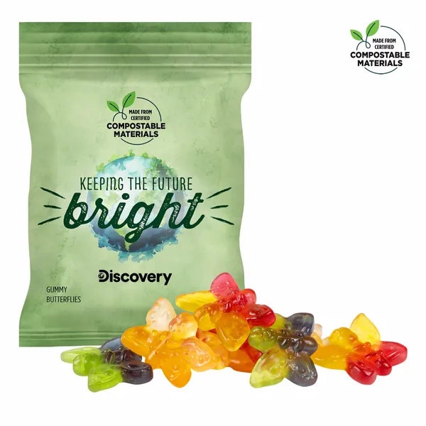 2oz. ECO-Digibag, Compostable & Full Color, Gummy Butterflies - Imprint Now