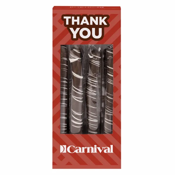 Pretzel Rods - Dark Chocolate With White Drizzle - Imprint Now