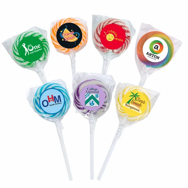 Swirl Lollipop with Round Label - Imprint Now