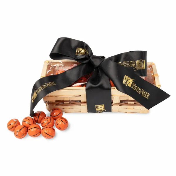 Gift Basket with Chocolate Basketballs - Imprint Now