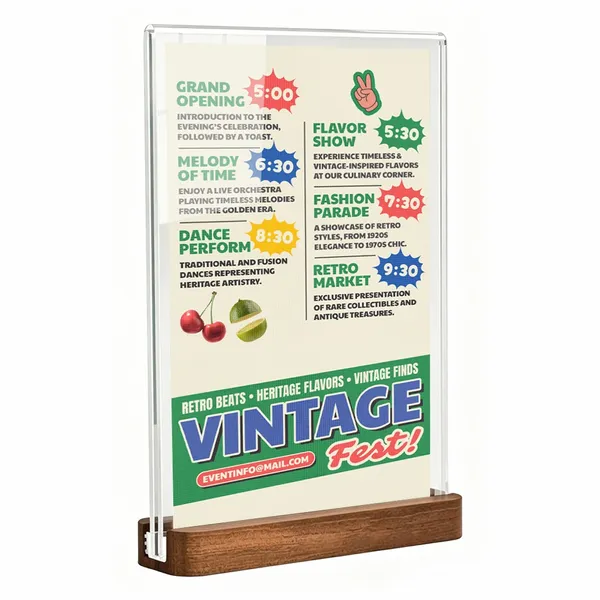 Sapele Wood Desktop Display - Imprint Now