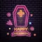 Pink Halloween Coffin Cross Neon Sign - Imprint Now