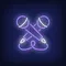 Crossed Microphone Neon Sign - Imprint Now