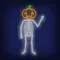Skeleton with Pumpkin Head Neon Sign - Imprint Now