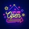 We Are Open Hanging Neon Sign - Imprint Now