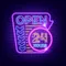 Retro Open 24 Hours Neon Sign - Imprint Now