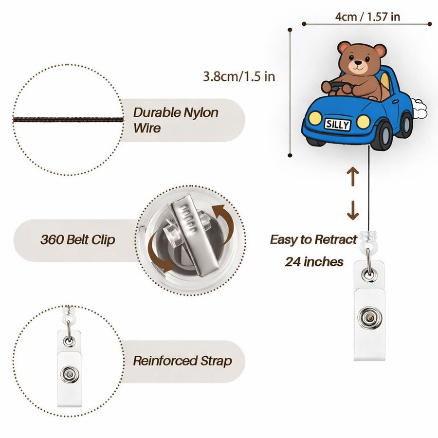 Custom Shape Acrylic Badge Reel - Imprint Now