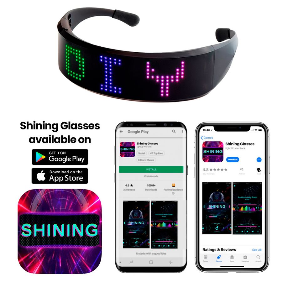 LED Light Up Glasses with Bluetooth - Imprint Now