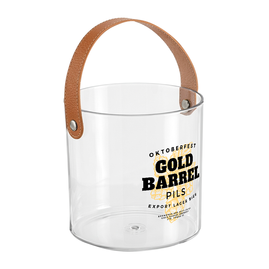 Leather-Strap Clear Drink Buckets - Imprint Now