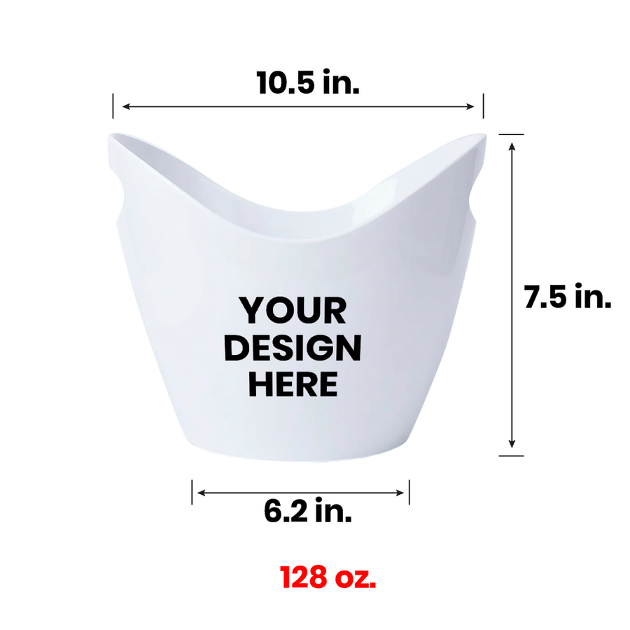 Curved Dual-Handle Drink Buckets - Imprint Now