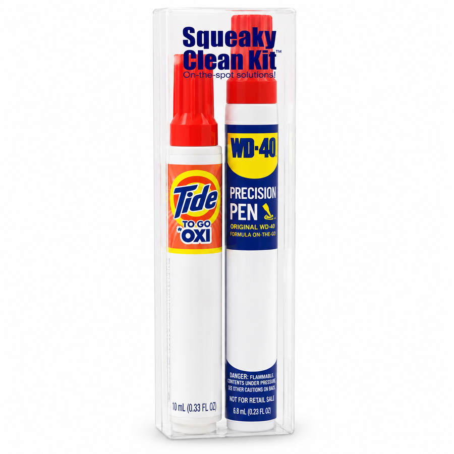 Squeaky Clean Kit - WD-40® Precision Pens and Tide® to Go + Oxi Travel Kits - Imprint Now