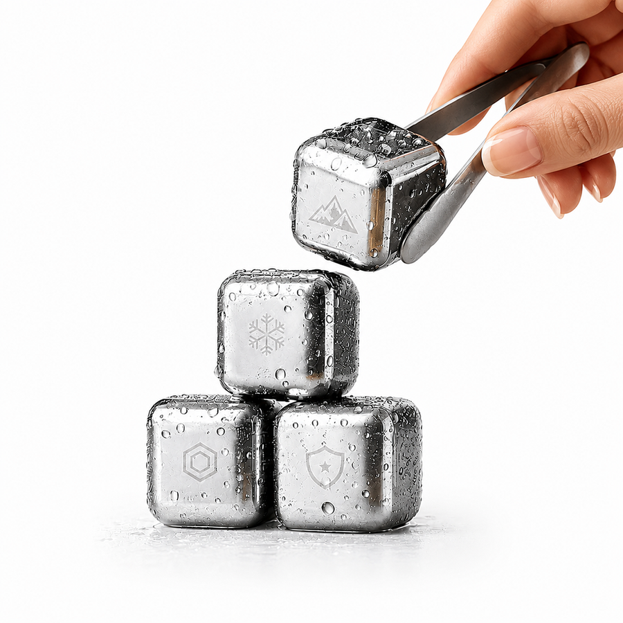 Silver Stainless Steel Ice Cubes - Imprint Now