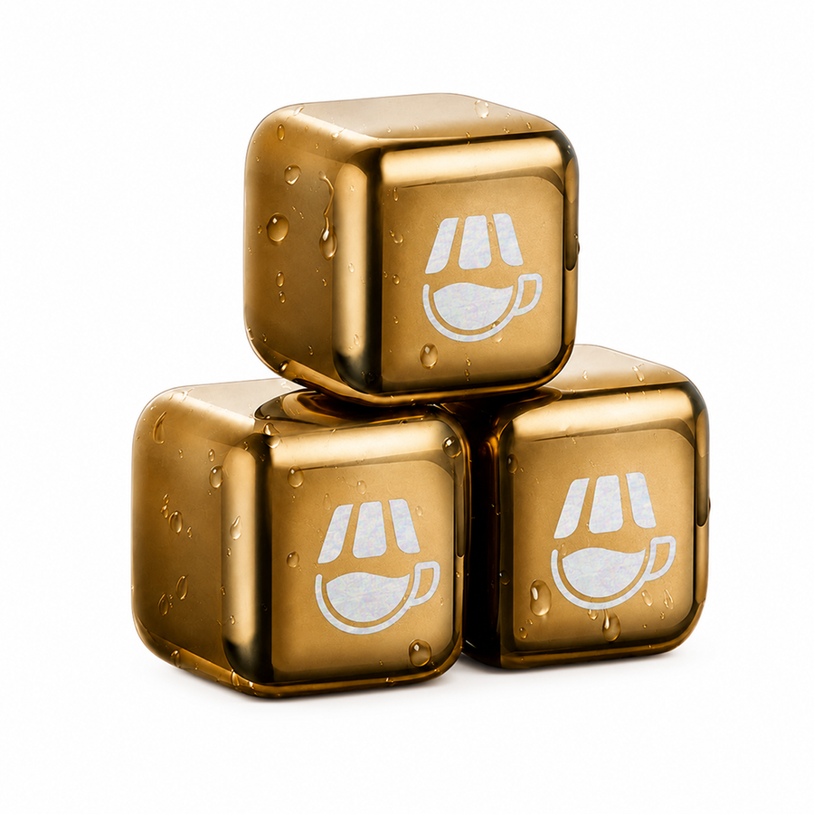 Gold Stainless Steel Ice Cubes - Imprint Now