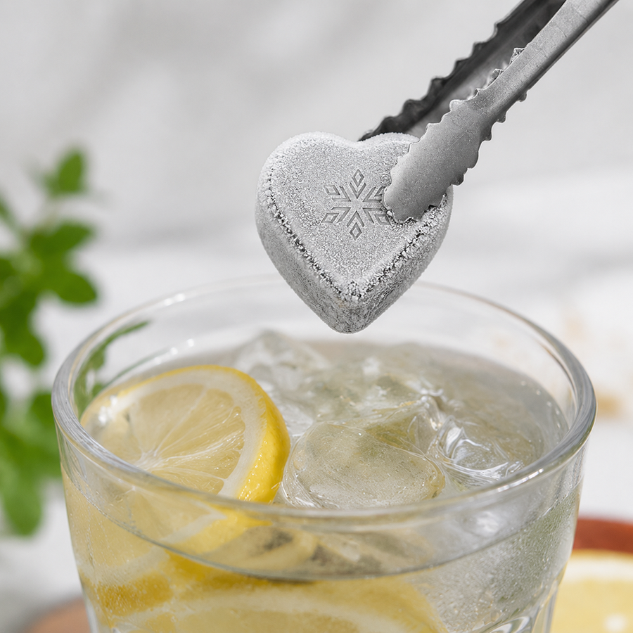 Heart-Shaped Stainless Steel Ice Cubes - Imprint Now