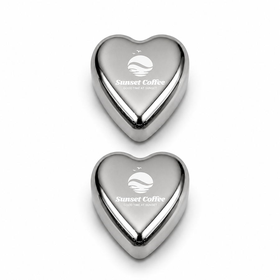 Heart-Shaped Stainless Steel Ice Cubes - Imprint Now