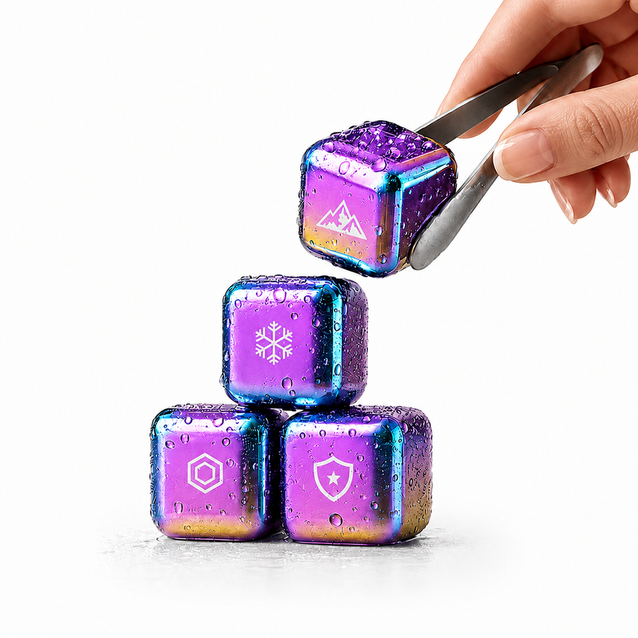 Rainbow Stainless Steel Ice Cubes - Imprint Now