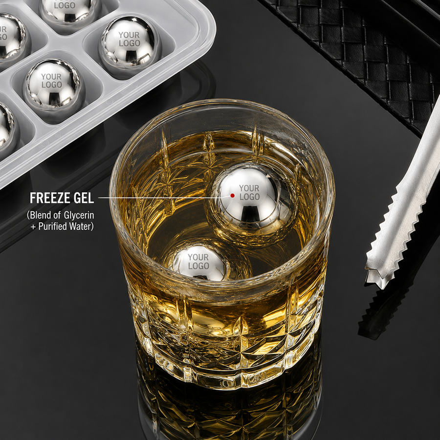Soccer Ball Stainless Steel Ice Cubes - Imprint Now