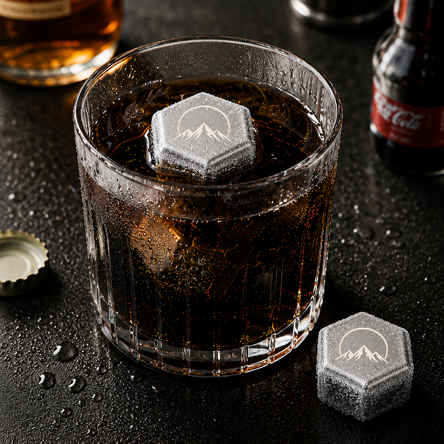 Hexagon Stainless Steel Ice Cubes - Imprint Now
