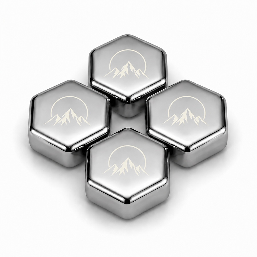 Hexagon Stainless Steel Ice Cubes - Imprint Now