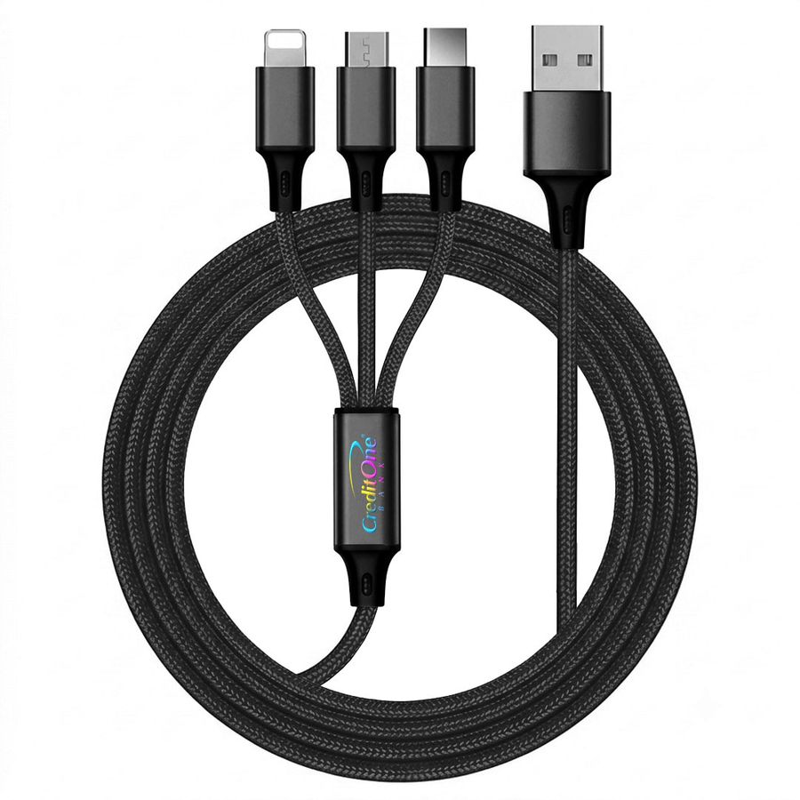 Nylon Braided 3-in-1 Charging Cables - Imprint Now