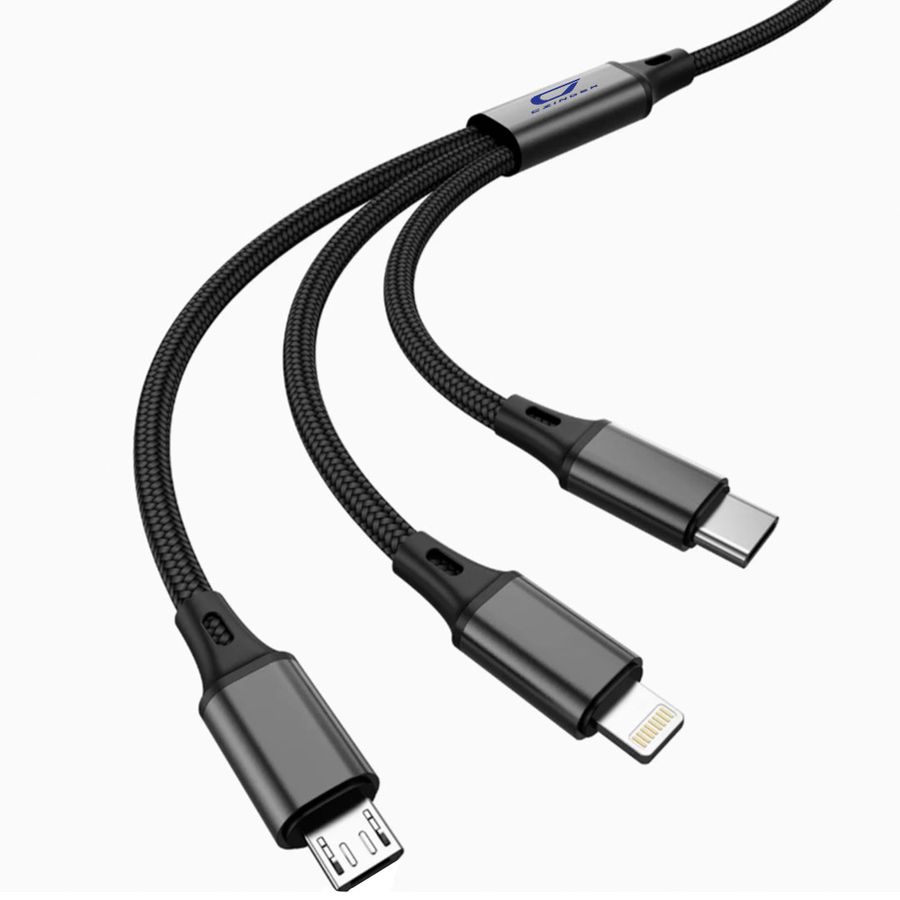 Nylon Braided 3-in-1 Charging Cables - Imprint Now
