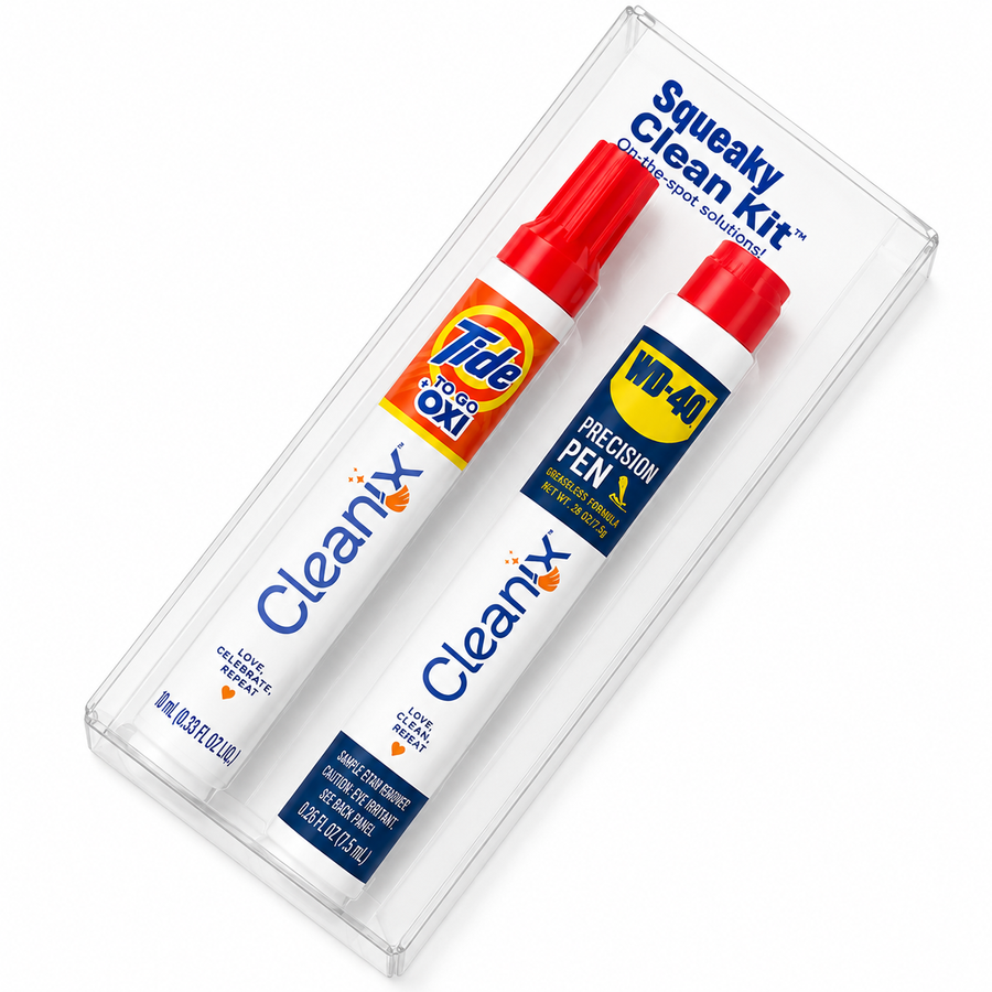 Squeaky Clean Kit - WD-40® Precision Pen and Tide® to Go + Oxi Travel Kits - Imprint Now