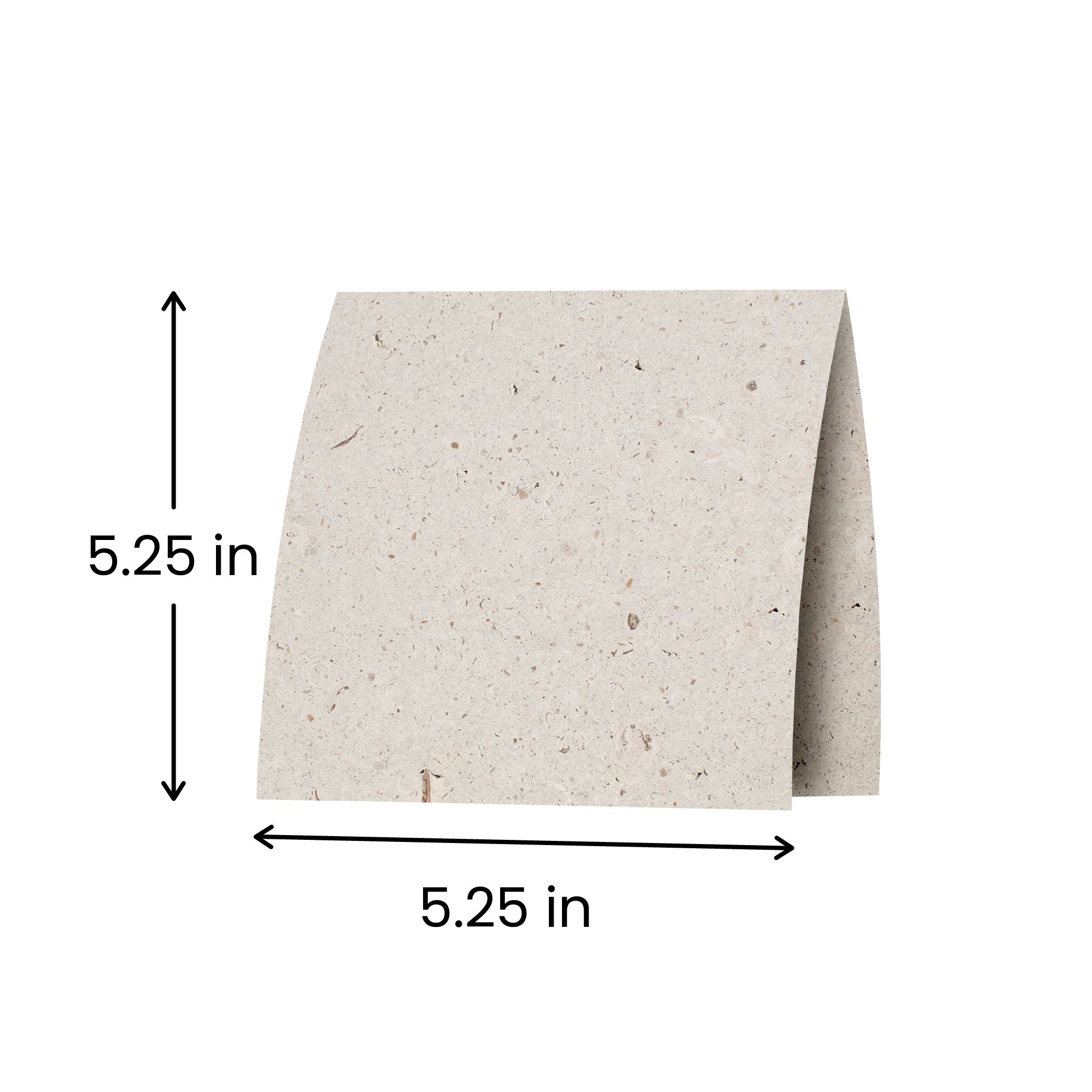 5.25 in. x 5.25 in. (folded)