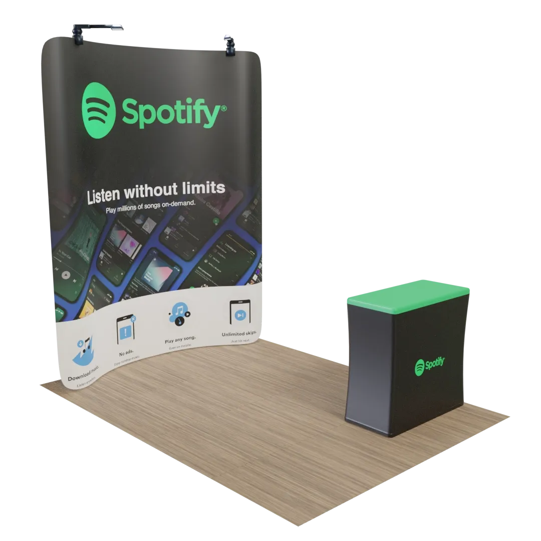 Custom Curved Zip Up Trade Show Display Backdrop Booth Stand 8' x 8' - Imprint Now