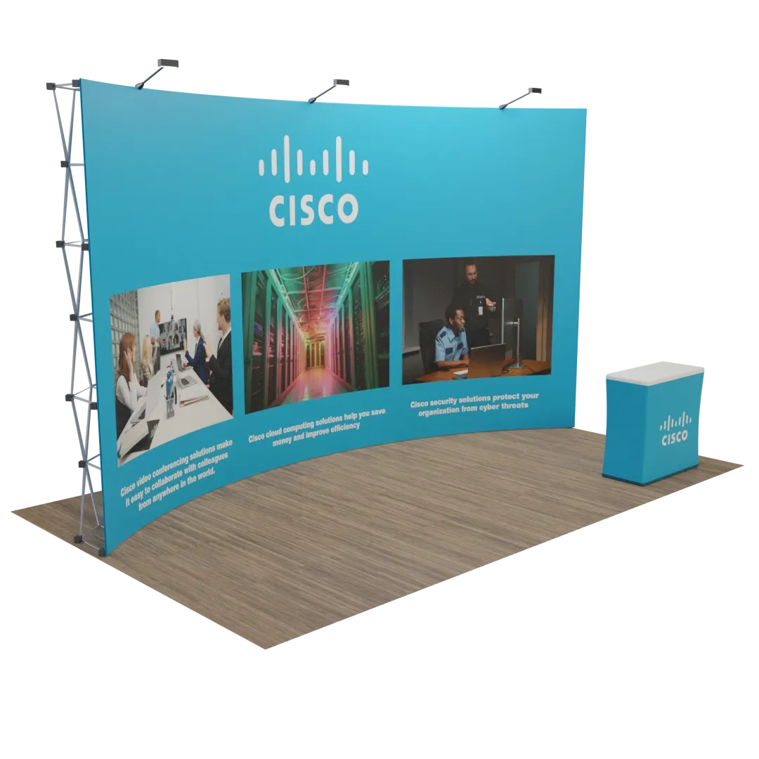 Custom Curved Pop Up Display Stand 20' x 10' (ft) - Imprint Now