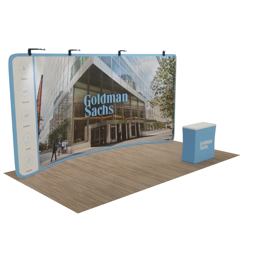 Custom Curved Zip Up Trade Show Display 20' x 8' - Imprint Now